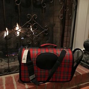 Red Plaid Dog Carrier (SIZE SMALL)
